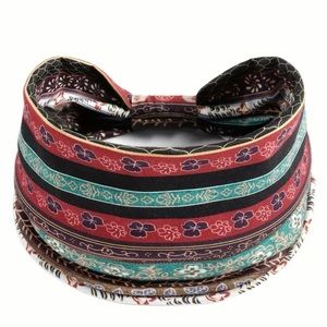 BOHO STYLE VINTAGE HEADBAND ELASTIC WIDE KNOTTED BANDANA